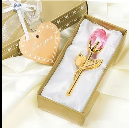 Crystal Enchanted Rose inside Classic Gift Box - Mothers Day, Birthday, Graduation, Anniversary