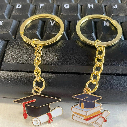 Golden Graduation Keychain Gift Set