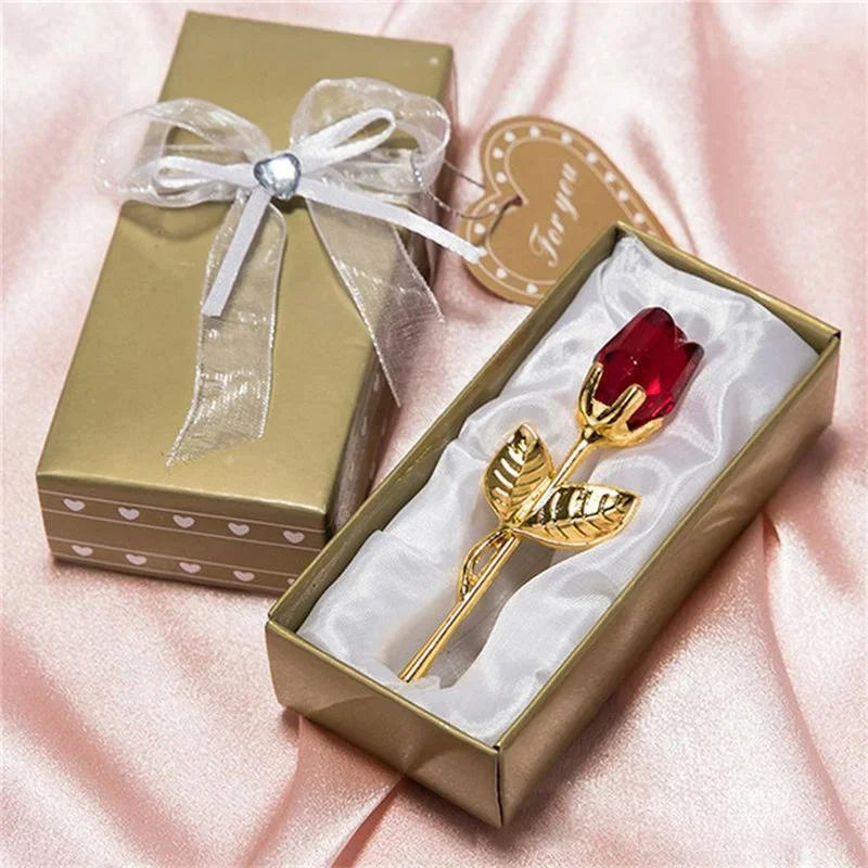 Crystal Enchanted Rose inside Classic Gift Box - Mothers Day, Birthday, Graduation, Anniversary