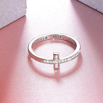 Silver Cross Inspiration Ring