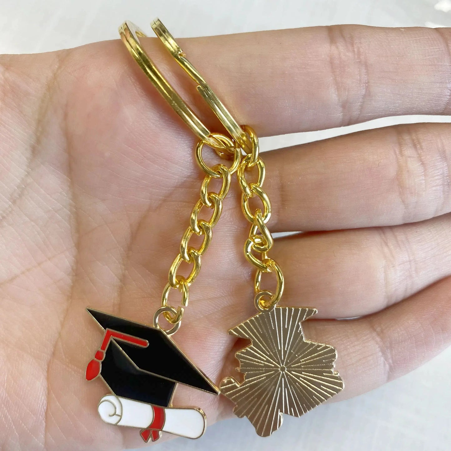 Golden Graduation Keychain Gift Set