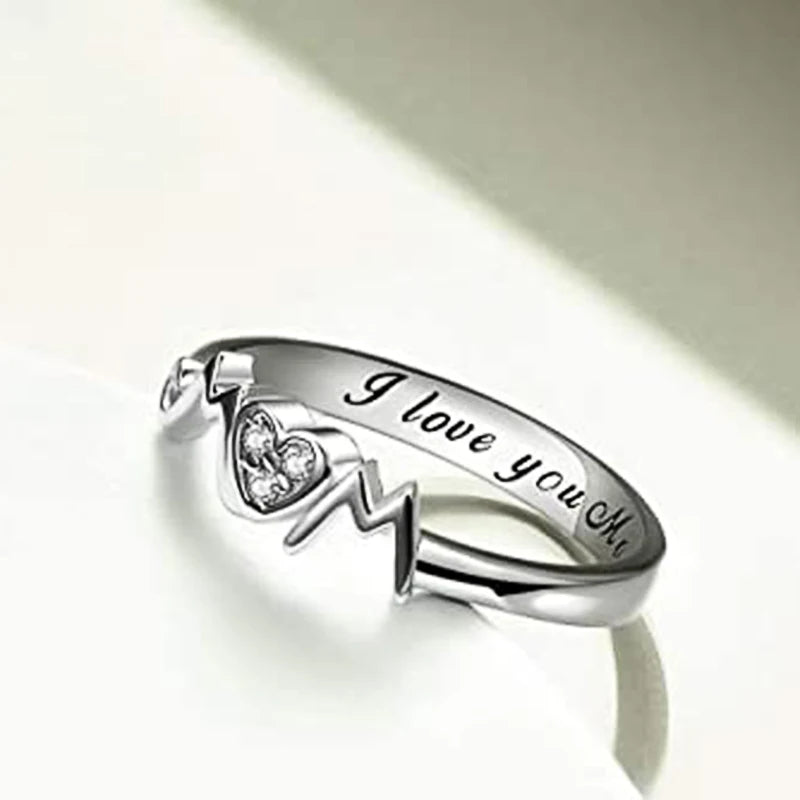 Elegant Mom's Heart Ring