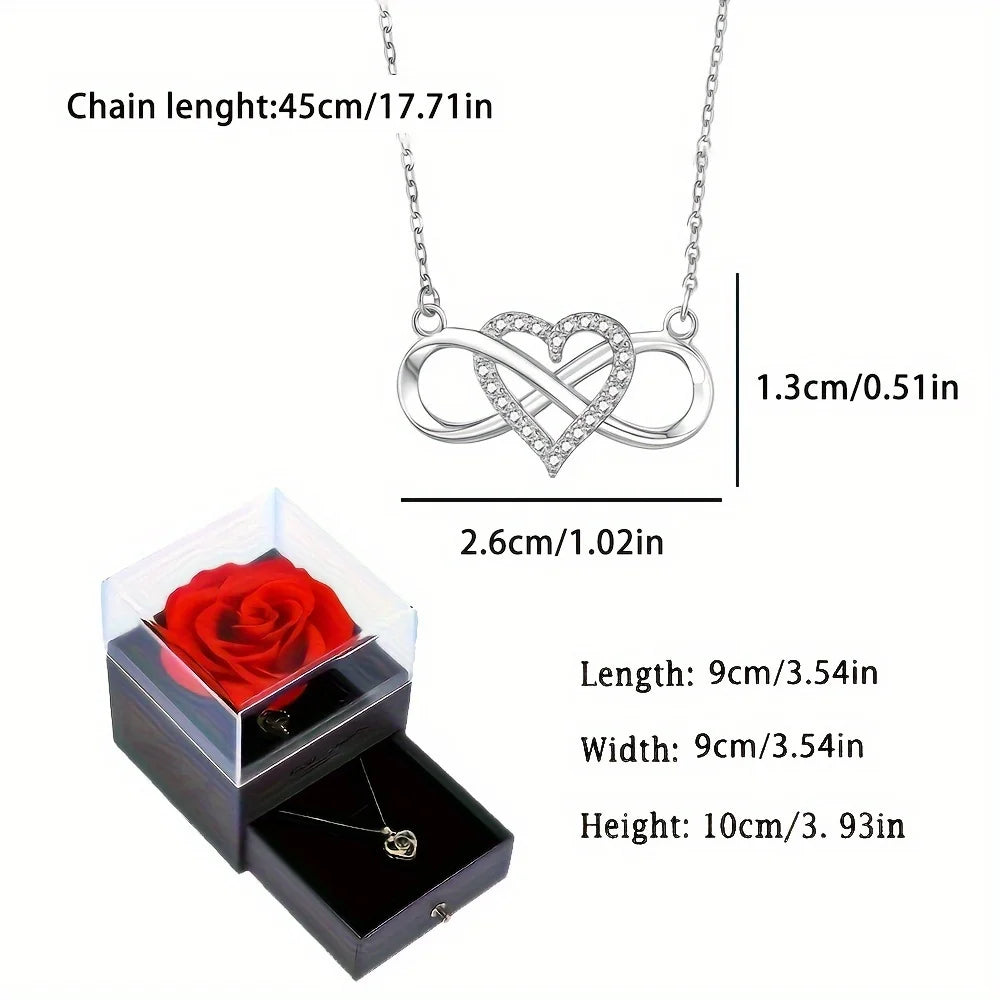 Infinity Heart Necklace Gift Set