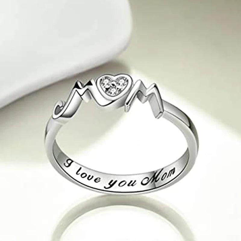 Elegant Mom's Heart Ring