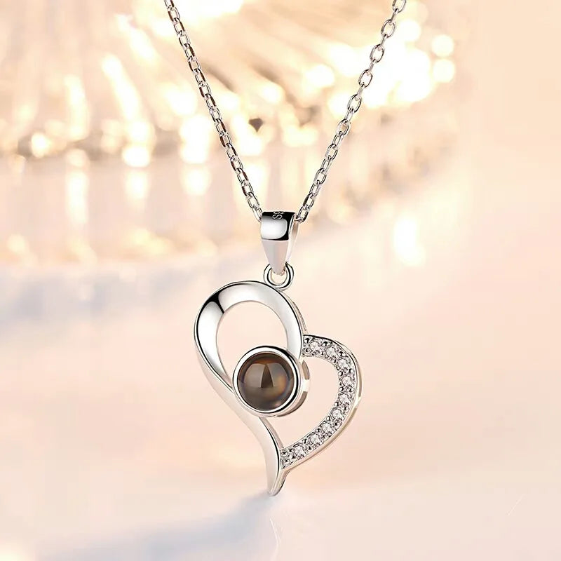 Multi-Language Love Heart Necklace in Elegant Gift Box