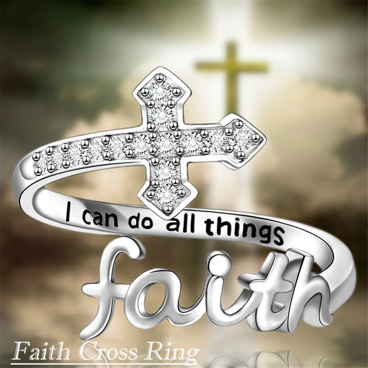 Faithful Cross Adjustable Ring