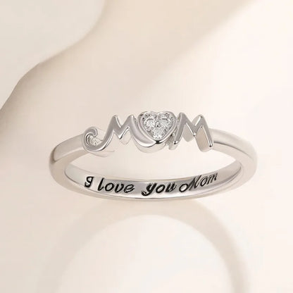 Elegant Mom's Heart Ring