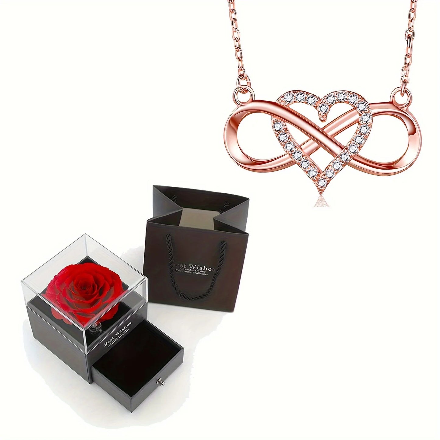 Infinity Heart Necklace Gift Set