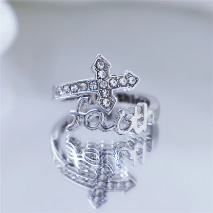 Faithful Cross Adjustable Ring