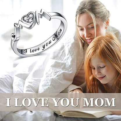 Elegant Mom's Heart Ring