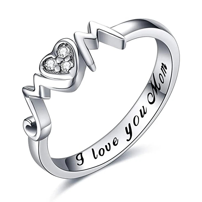 Elegant Mom's Heart Ring