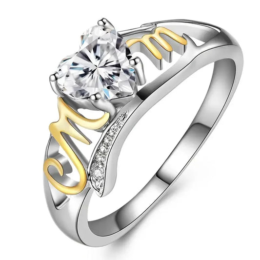 MOM Two-tone Love Sparkle Ring